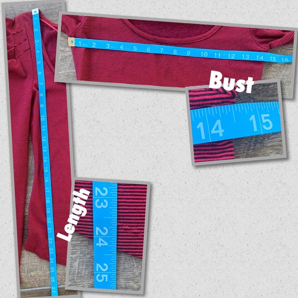 Free People Red & Black Striped Long Sleeve Top - Picture 9 of 9